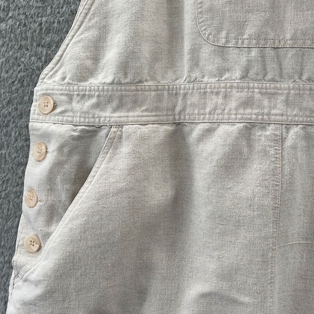 Vintage 90s Linen Blend Pinafore Jumper Maxi Dress Sleeveless Overall Indie - Picture 4 of 14